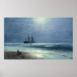 Poster Aivazovsky - Aterrissagem à Lua 1895