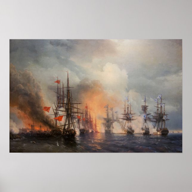 Poster Aivazovsky - Batalha de Sinop (Frente)