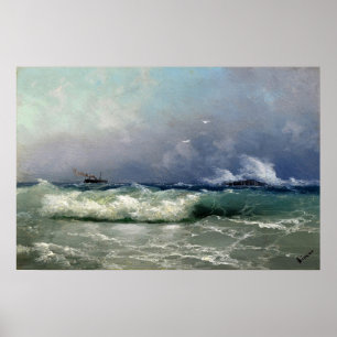 Poster Aivazovsky - Biarritz 1889
