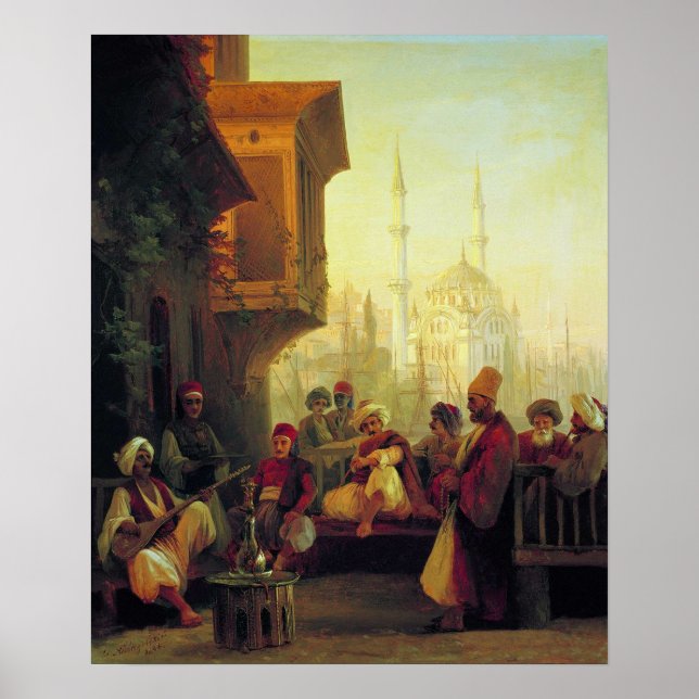 Poster Aivazovsky - Café, Mesquita Ortakoy, Constan… (Frente)