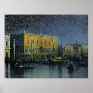 Poster Aivazovsky - Chuvas No Palácio Em Veneza Pela Lua.