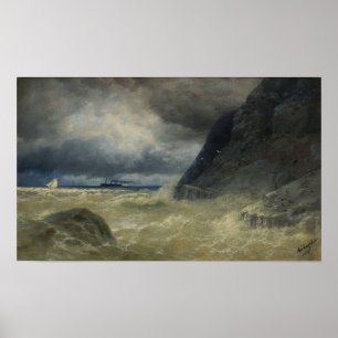 Poster Aivazovsky - Fuga Com Um Navio a vapor