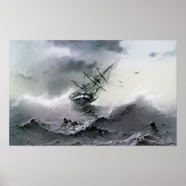 Poster Aivazovsky - Naufrágio (Frente)
