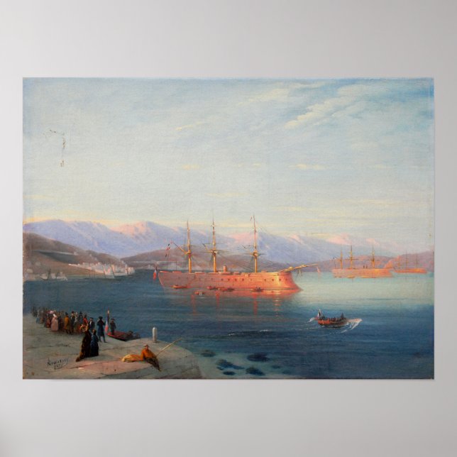 Poster Aivazovsky - Navios Franceses A Partir Do Mar Negr (Frente)