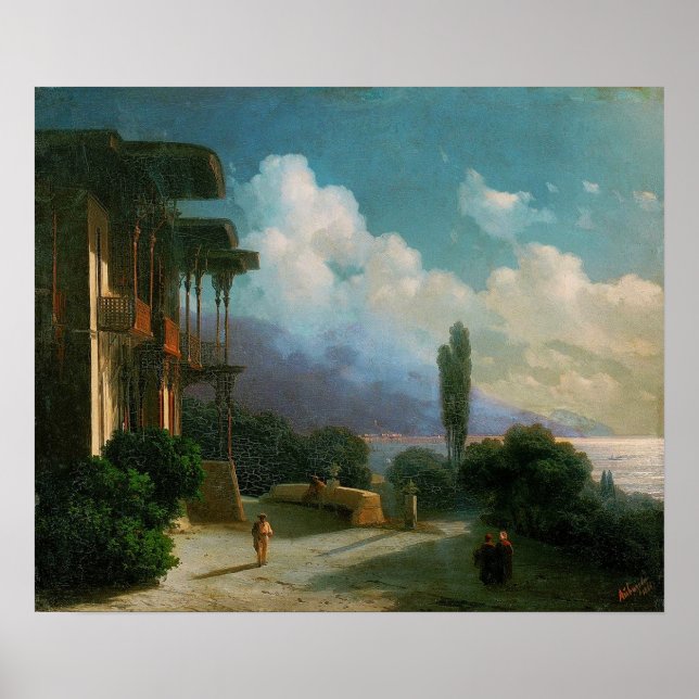 Poster Aivazovsky - Noite Perto de Yalta 1866 (Frente)