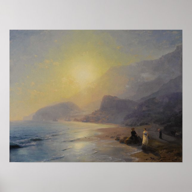 Poster Aivazovsky - Pushkin Na Praia (Frente)