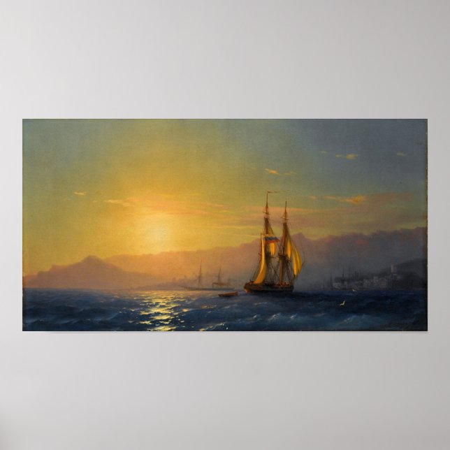 Poster Aivazovsky - Sunset No Mar 1877 (Frente)