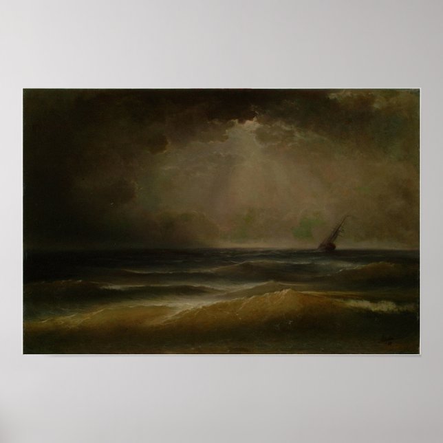 Poster Aivazovsky - Tempestade 1880 (Frente)