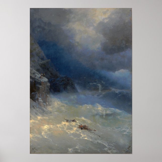 Poster Aivazovsky - Tempestade 1899 (Frente)