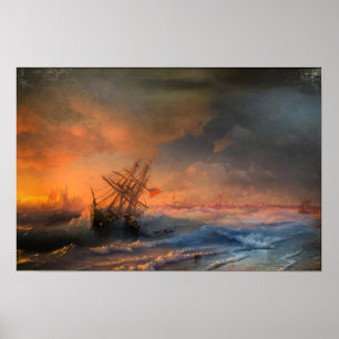 Poster Aivazovsky - Tempestade sobre Evpatoria