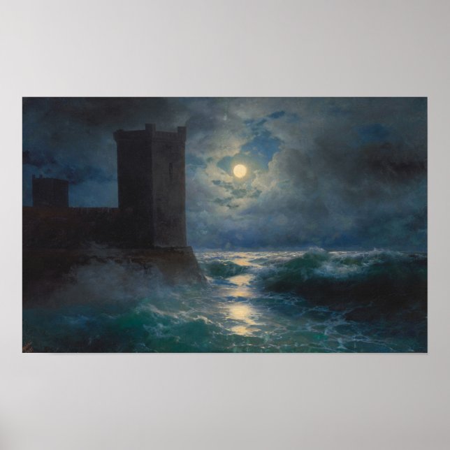 Poster Aivazovsky - Torres Genovesas No Mar Negro (Frente)