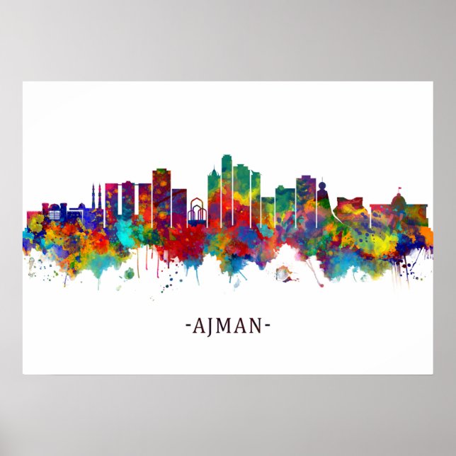 Poster Ajman UAE Skyline (Frente)