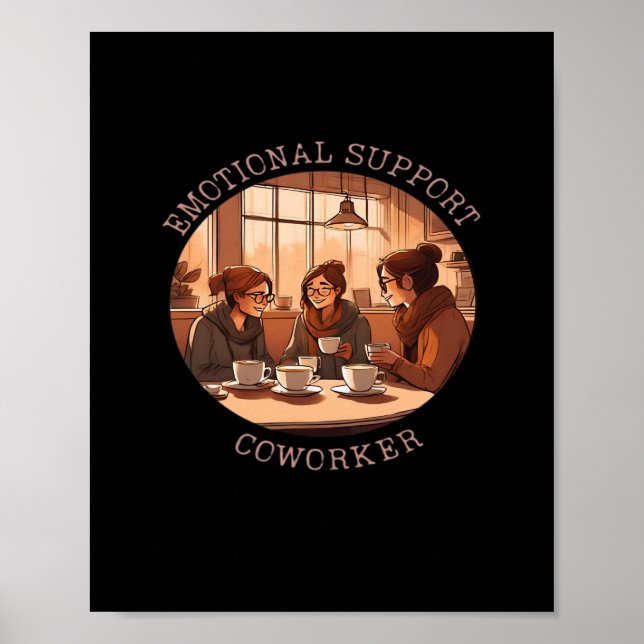 Poster Ajuda Emocional - Coworker Motivation Office Compa (Frente)