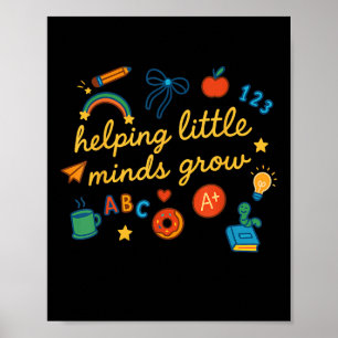 Poster Ajudando Pequenas Mentes a Crescer Jardim de Infân