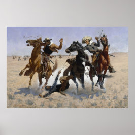 Pôster Ajudando um camarada de Frederic Remington