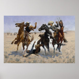 Pôster Ajudando um camarada de Frederic Remington