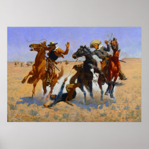 Poster Ajudando um camarada Frederic Remington 1890