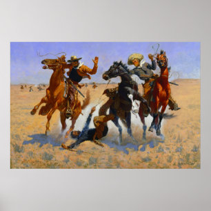 Poster Ajudando um camarada Frederic Remington 1890