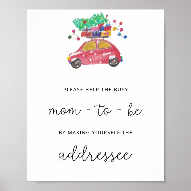 Poster Ajude a Mãe Ocupada a Escrever um Envelope Evergre (Frente)