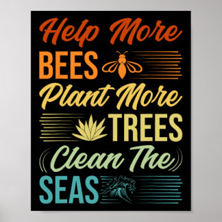 Poster Ajude Mais Abelhas A Plantar Mais Árvores Limpar O