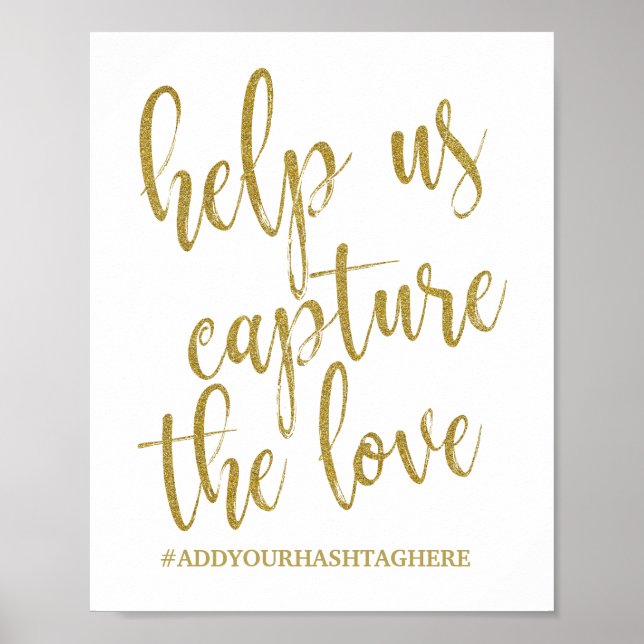 Poster Ajude-nos a Capturar o Sinal de Casamento Glitter  (Frente)