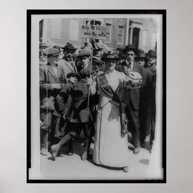 Poster Ajude-nos a ganhar o sufrágio das mulheres (Frente)