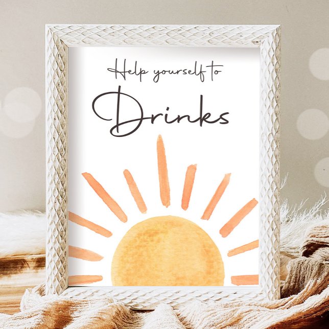 Poster Ajude-se a beber Boho Sunshine Aniversário (Criador carregado)