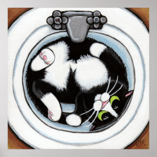 Pôster Ajustado escuro (v3) em castanho Art. Cat