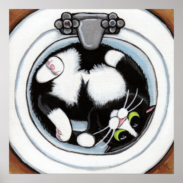 Pôster Ajustado escuro (v3) em castanho | Art. Cat (Frente)