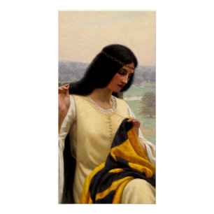 Pôster Ajustando o Padrão por Edmund Leighton