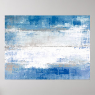 Pôster "Ajuste" a arte abstracta azul e cinzenta