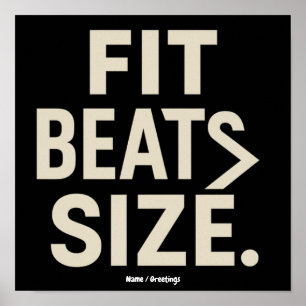 Poster Ajuste Batidas Tamanho Motivacional Fitness, Estil