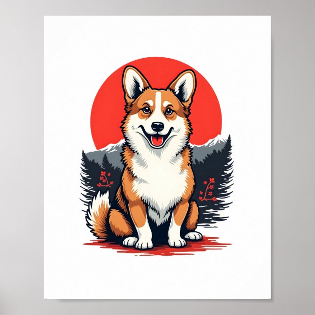Poster Akita Inu Dog (Frente)