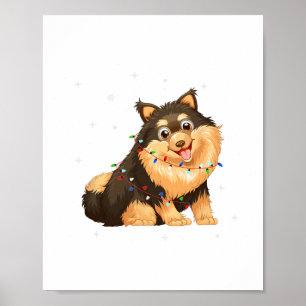 Poster Akita Inu Dog Xmas Papais noeis de Natal