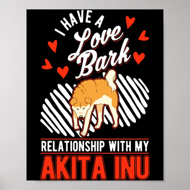 Poster Akita Inu Valentines Day Japanese Akita  (Frente)