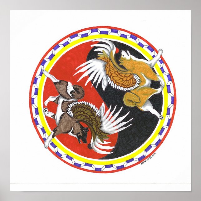 Poster akita yin e yang (Frente)