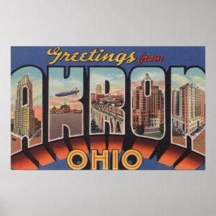 Pôster Akron, letra ScenesAkron de OhioLarge, OH