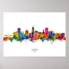 Poster Akron Ohio Skyline