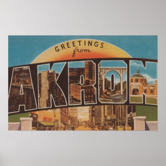 Pôster Akron, OhioLarge - Letra ScenesAkron, OH 2 (Frente)