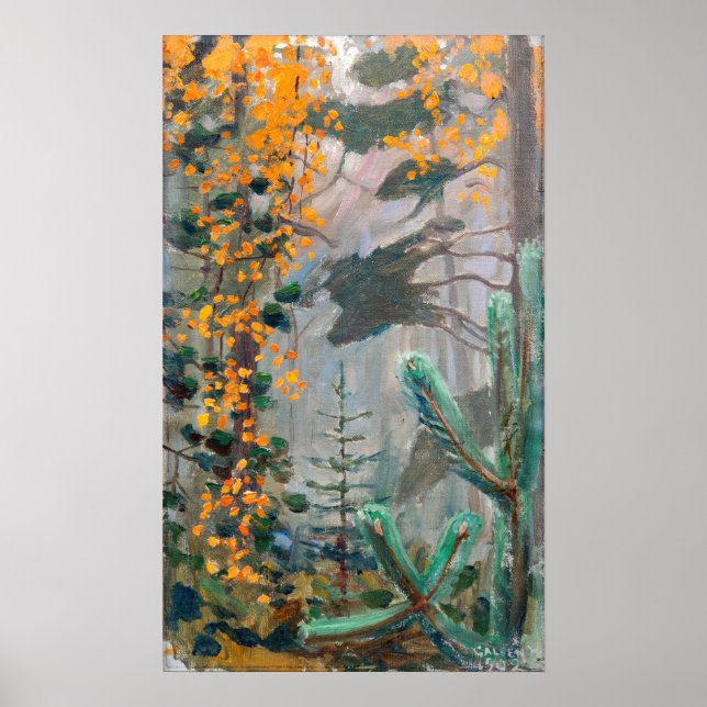 Poster Akseli Gallen-Kallela - Floresta do outono (Frente)