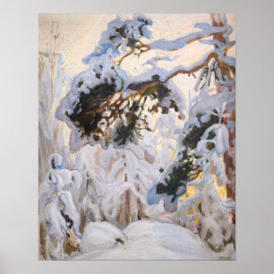 Poster Akseli Gallen-Kallela - Floresta no inverno