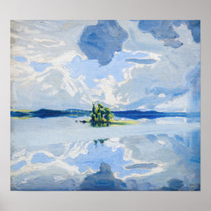 Poster Akseli Gallen-Kallela - Nuvens acima de um lago