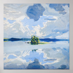 Poster Akseli Gallen-Kallela - Nuvens acima de um lago