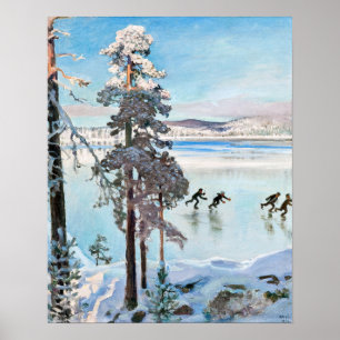 Poster Akseli Gallen-Kallela - Patinadores perto de Kalel