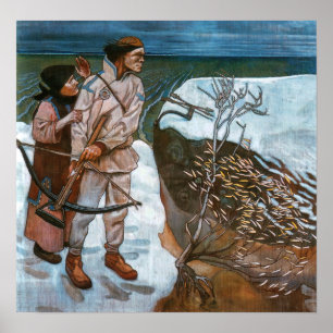 Poster Akseli Gallen-Kallela - Vingança de Joukahainen