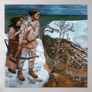 Poster Akseli Gallen-Kallela - Vingança de Joukahainen