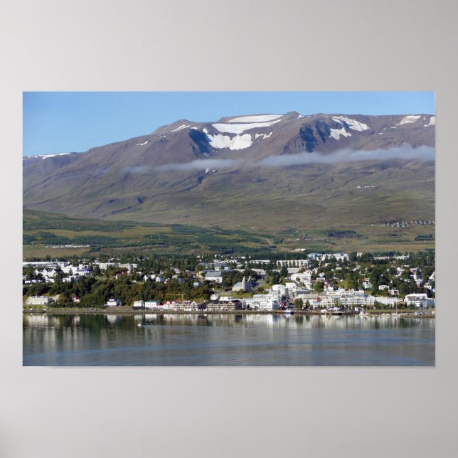 Poster Akureyri, Islândia, Panorama (Frente)