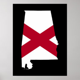 Pôster Alabama Flag Colors