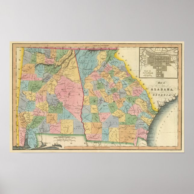 Pôster Alabama, Geórgia (Frente)