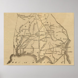 Pôster Alabama, Geórgia, Florida